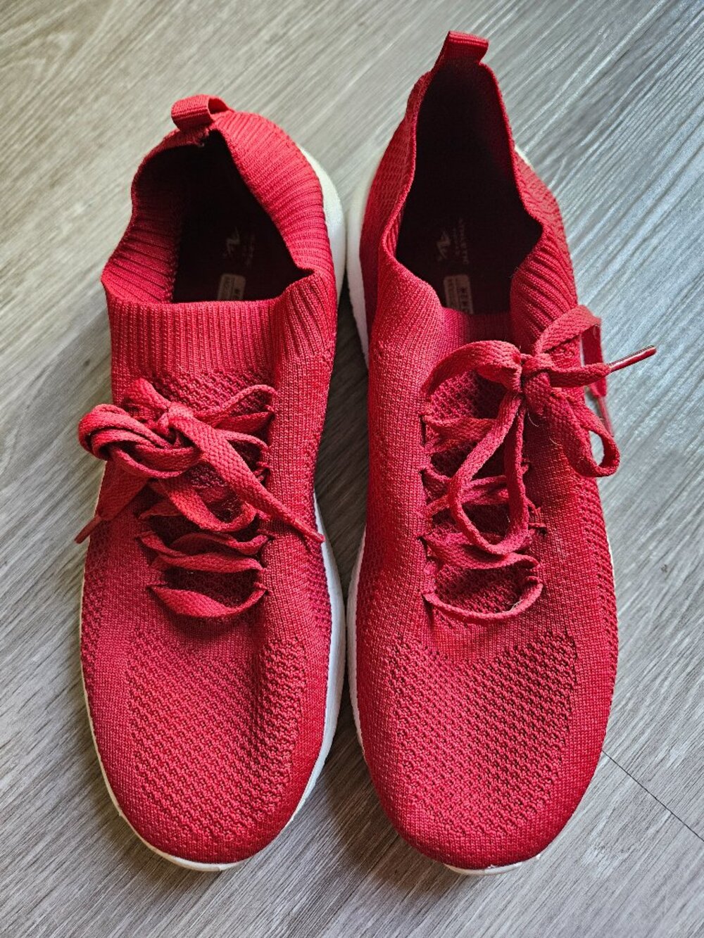 red Athletic Works slip-on sneakers